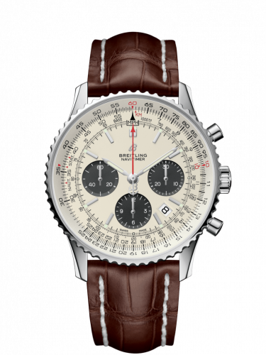 Remontoir à montres pour montre Breitling Navitimer Navitimer 1 B01 Chronograph 43 Stainless Steel / Argent / Croco / Folding