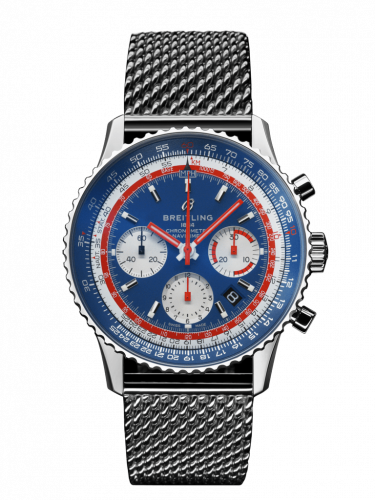 Remontoir à montres pour montre Breitling Navitimer Navitimer 1 B01 Chronograph 43 Stainless Steel / Airline Editions Pan Am / Mesh