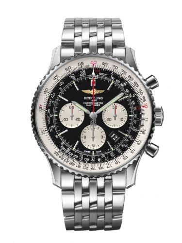 Remontoir à montres pour montre Breitling Navitimer Navitimer 01 46 Stainless Steel / Noire / Bracelet