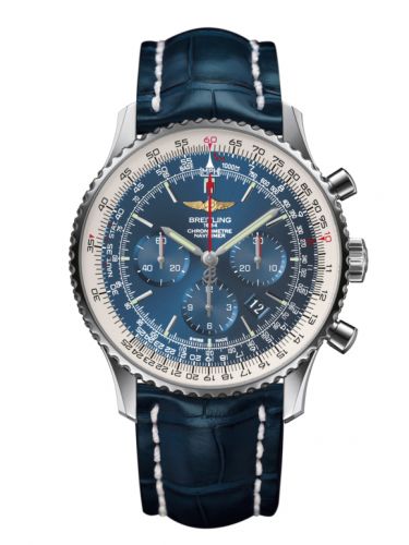 Remontoir à montres pour montre Breitling Navitimer Navitimer 01 46 Stainless Steel / Aurora Bleu / Croco / Pn