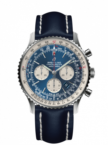 Remontoir à montres pour montre Breitling Navitimer Navitimer 1 B01 Chronograph 46 Stainless Steel / Aurora Bleu / Calf / Pin
