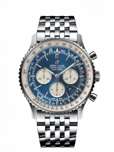 Remontoir à montres pour montre Breitling Navitimer Navitimer 1 B01 Chronograph 46 Stainless Steel / Aurora Bleu / Bracelet