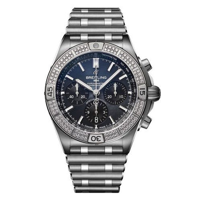 Remontoir à montres pour montre Breitling Chronomat Chronomat B01 42 Stainless Steel / Diamondworks / Noire MOP / Japan