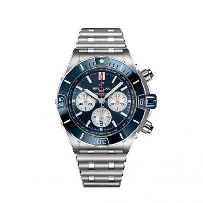 Remontoir à montres pour montre Breitling Chronomat Super Chronomat B01 44 Stainless Steel / Bleu / Rouleaux