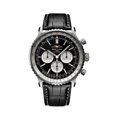 Watch Winder for watch Breitling Navitimer Navitimer B01 Chronograph 46 Stainless Steel / Black / Alligator - Folding