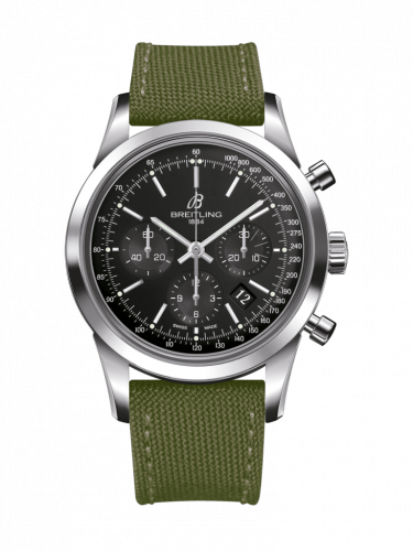 Watch Winder for watch Breitling Transocean Transocean Chronograph Stainless Steel / Black / Military / Pin