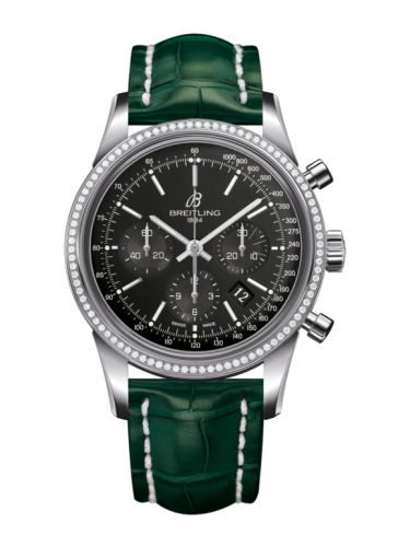 Watch Winder for watch Breitling Transocean Transocean Chronograph Stainless Steel / Diamond / Black / Croco