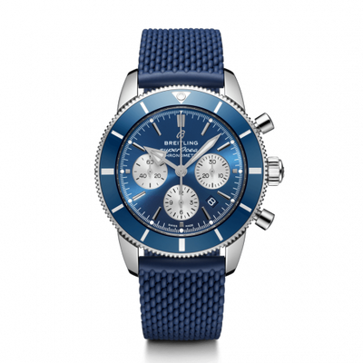 Remontoir à montres pour montre Breitling Superocean Heritage Superocean Heritage II B01 Chronograph 44 Stainless Steel / Bleu / Rubber / Folding