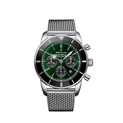 Remontoir à montres pour montre Breitling Superocean Heritage Superocean Heritage II B01 Chronograph 44 Stainless Steel / Verte / Mesh
