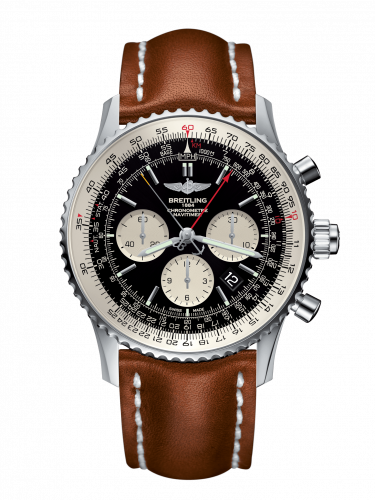 Remontoir à montres pour montre Breitling Navitimer Navitimer Rattrapante Stainless Steel / Noire / Calf / Folding