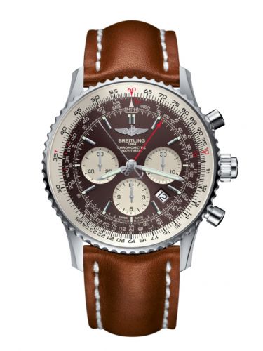 Remontoir à montres pour montre Breitling Navitimer Navitimer Rattrapante Stainless Steel / Panamerican Bronze / Calf / Pin