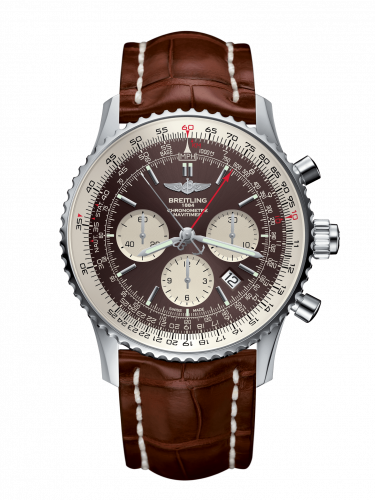 Remontoir à montres pour montre Breitling Navitimer Navitimer Rattrapante Stainless Steel / Panamerican Bronze / Croco / Folding