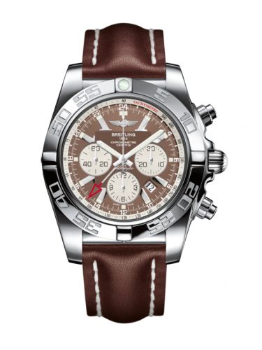 Remontoir à montres pour montre Breitling Chronomat Chronomat 47 GMT Stainless Steel / Metallica Marron / Calf