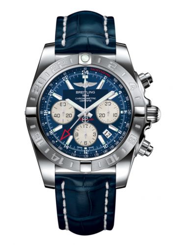 Remontoir à montres pour montre Breitling Chronomat Chronomat 44 GMT Stainless Steel / Metallica Bleu / Croco
