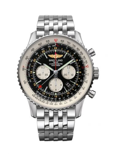 Remontoir à montres pour montre Breitling Navitimer Navitimer GMT Stainless Steel / Noire / Bracelet