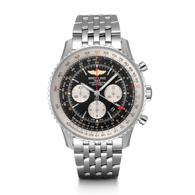 Watch Winder for watch Breitling Navitimer Navitimer GMT Stainless Steel / Black / Bracelet