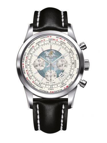 Watch Winder for watch Breitling Transocean Transocean Chronograph Unitime Stainless Steel / Silver / Calf