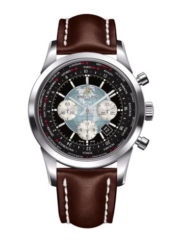 Watch Winder for watch Breitling Transocean Transocean Chronograph Unitime Stainless Steel / Black / Calf