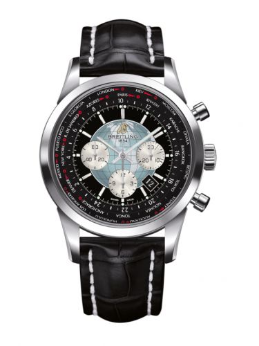 Watch Winder for watch Breitling Transocean Transocean Chronograph Unitime Stainless Steel / Black / Croco