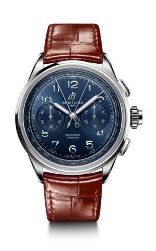 Remontoir à montres pour montre Breitling Premier Premier Heritage B15 Duograph 42 Stainless Steel / Bleu