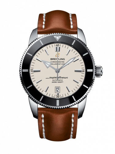 Remontoir à montres pour montre Breitling Superocean Heritage Superocean Heritage II 46 Stainless Steel / Noire / Argent / Calf / Folding