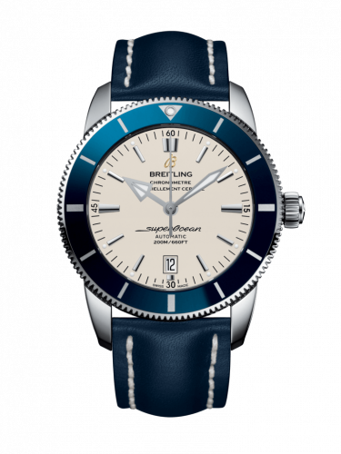 Remontoir à montres pour montre Breitling Superocean Heritage Superocean Heritage II 46 Stainless Steel / Bleu / Argent / Calf / Pin