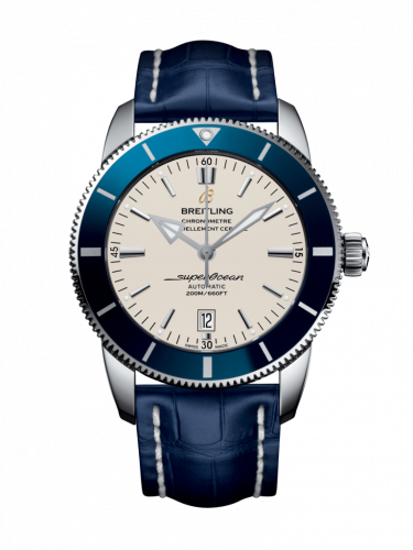 Remontoir à montres pour montre Breitling Superocean Heritage Superocean Heritage II 46 Stainless Steel / Bleu / Argent / Croco / Folding