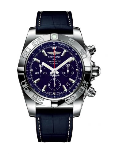 Remontoir à montres pour montre Breitling Chronomat Chronomat 44 Stainless Steel / Bleu MOP / Croco Rubber