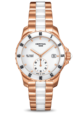 Watch Winder for watch Certina DS First DS First Lady Ceramic Rose White Bracelet