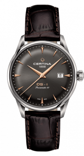 Watch Winder for watch Certina DS-1 DS-1 Powermatic 80 40 Stainless Steel / Grey / Strap