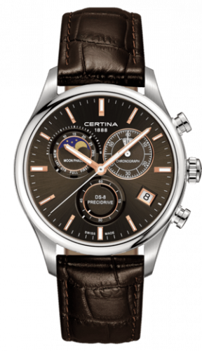 Uhrenbeweger für Uhr Certina DS-8 DS-8 Chronograph Moon Phase Stainless Steel / Brown / Strap