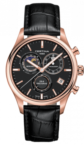 Watch Winder for watch Certina DS-8 DS-8 Chronograph Moon Phase PVD Rose / Black / Strap