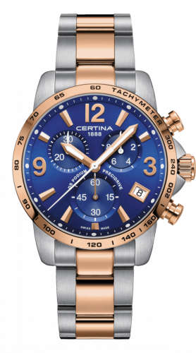 Watch Winder for watch Certina DS Podium DS Podium Chronograph 1/10 Sec Stainless Steel / Rose Gold PVD / Blue / Bracelet