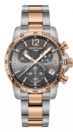 Watch Winder for watch Certina DS Podium DS Podium Chronograph 1/10 Sec Stainless Steel / Rose Gold PVD / Grey / Bracelet
