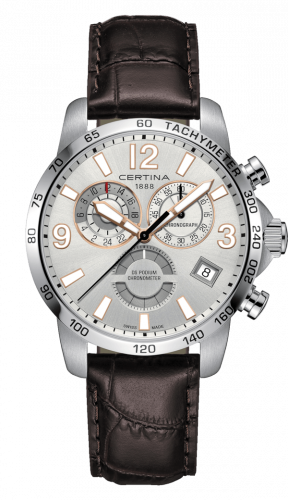 Watch Winder for watch Certina DS Podium DS Podium Chronograph GMT Stainless Steel / Silver / Strap