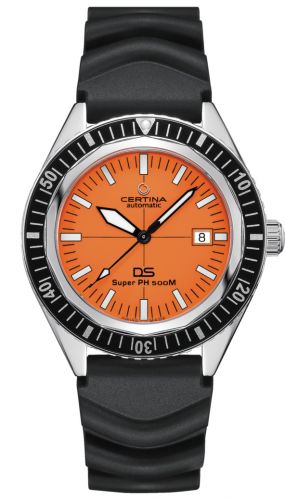 Watch Winder for watch Certina Heritage Collection DS Super PH500M Stainless Steel / Orange / Rubber