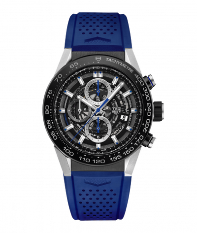 Uhrenbeweger für Uhr TAG Heuer Carrera Carrera Calibre Heuer 01 45 Stainless Steel / Skeleton / Rubber /  Blue Touch