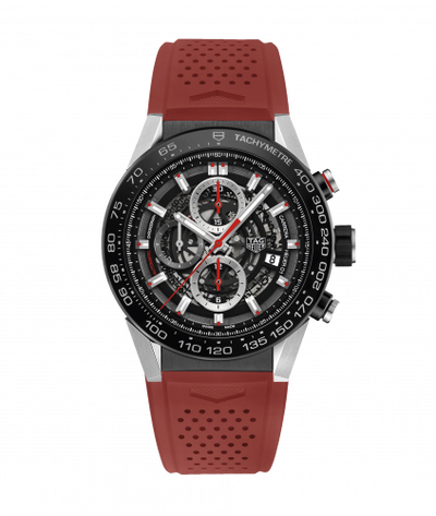 Uhrenbeweger für Uhr TAG Heuer Carrera Carrera Calibre Heuer 01 45 Stainless Steel / Skeleton / Rubber / Red Touch