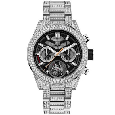 Uhrenbeweger für Uhr TAG Heuer Carrera Carrera Calibre Heuer 02T 45 Chronograph Tourbillon Titanium / Stainless Steel / Diamond / Yoshida