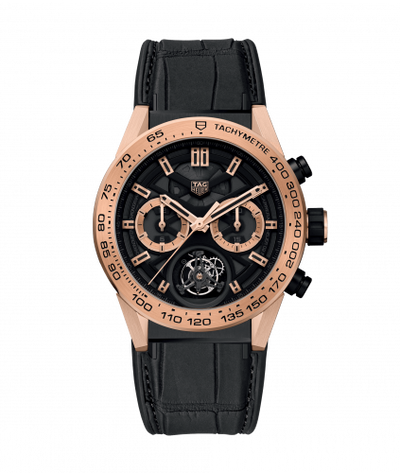 Uhrenbeweger für Uhr TAG Heuer Carrera Carrera Calibre Heuer 02T 45 Chronograph Tourbillon Titanium / Rose Gold / Alligator