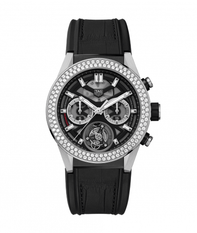 Uhrenbeweger für Uhr TAG Heuer Carrera Carrera Calibre Heuer 02T 45 Chronograph Tourbillon Titanium / Stainless Steel / Diamond / Alligator