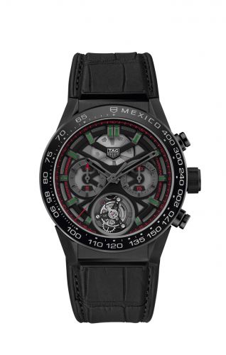 Uhrenbeweger für Uhr TAG Heuer Carrera Carrera Calibre Heuer 02T 45 Chronograph Tourbillon Titanium / Ceramic / Alligator / Mexico