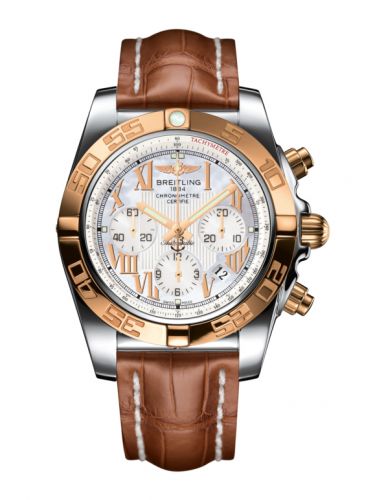 Remontoir à montres pour montre Breitling Chronomat Chronomat 44 Stainless Steel / Rose Or / Pearl Roman / Croco