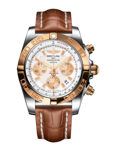 Remontoir à montres pour montre Breitling Chronomat Chronomat 44 Stainless Steel / Rose Or / Antarctica Blanc / Croco
