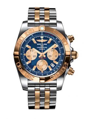 Remontoir à montres pour montre Breitling Chronomat Chronomat 44 Stainless Steel / Rose Or / Metallica Bleu / Bracelet