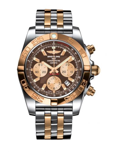 Remontoir à montres pour montre Breitling Chronomat Chronomat 44 Stainless Steel / Rose Or / Metallica Marron / Bracelet