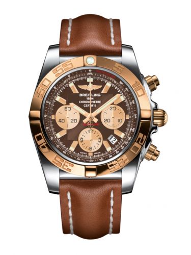 Remontoir à montres pour montre Breitling Chronomat Chronomat 44 Stainless Steel / Rose Or / Metallica Marron / Calf