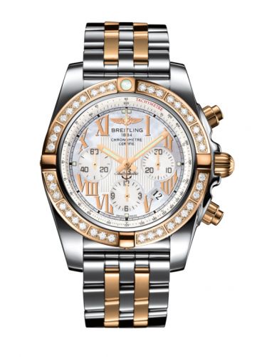 Remontoir à montres pour montre Breitling Chronomat Chronomat 44 Stainless Steel / Rose Or / Diamond / Pearl Roman / Bracelet