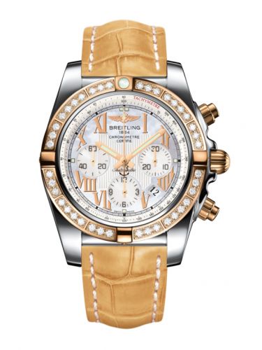 Remontoir à montres pour montre Breitling Chronomat Chronomat 44 Stainless Steel / Rose Or / Diamond / Pearl Roman / Croco