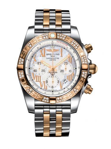 Remontoir à montres pour montre Breitling Chronomat Chronomat 44 Stainless Steel / Rose Or / Diamond / Pearl Roman / Bracelet